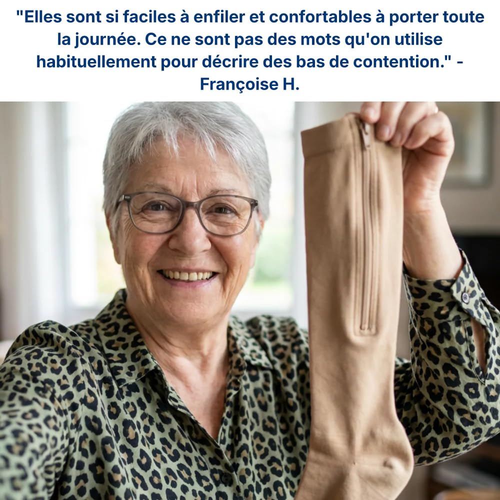 MEIION Sedya Chaussettes de Compression avec fermeture éclair pour course | Chaussettes de Compression avec fermeture éclair pour la course, hautes élasticité, absorbantes en sueur, couleur pure