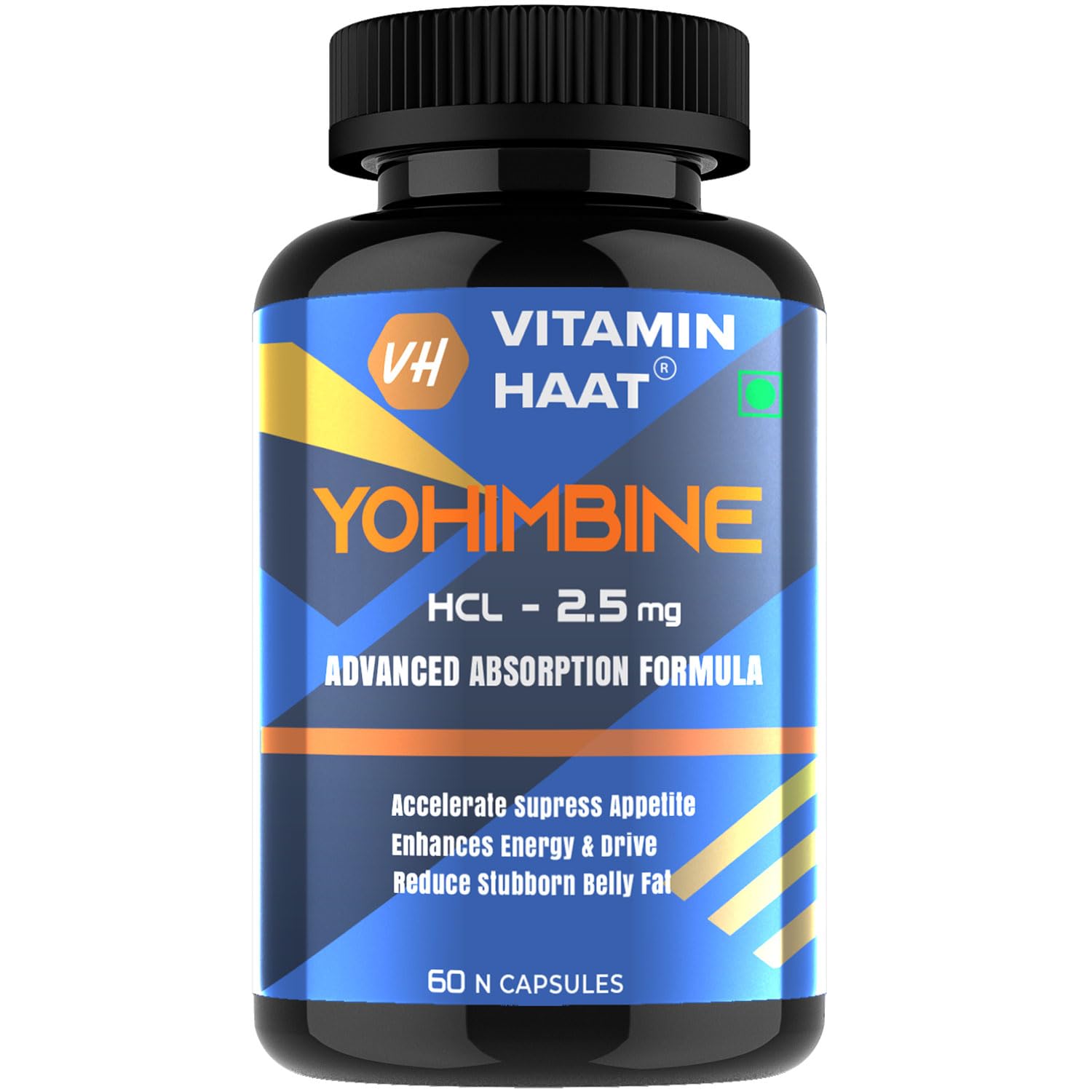 Yohimbine HCl - 2.5 Mg | Fat Burner, Metabolism & Performance Support Xtend Formula | Pack of 60 Capsules by VitaminHaat-image-49