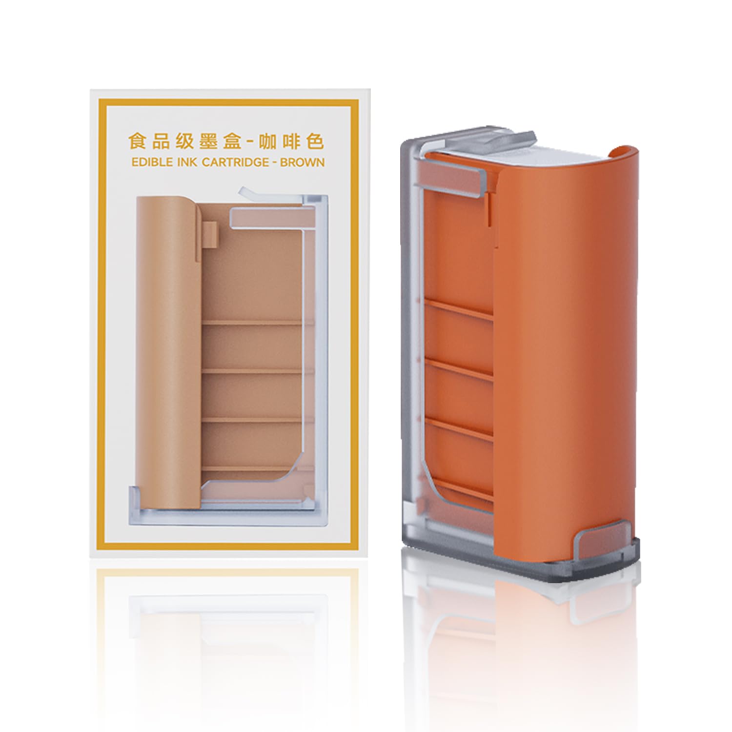 EVEBOT Handheld Food PrintPen FancyBox Replacement for DIY Custom Coffee Cocktail Cake Macaron Printing, Easy to Use & High Production, Brown FancyBox