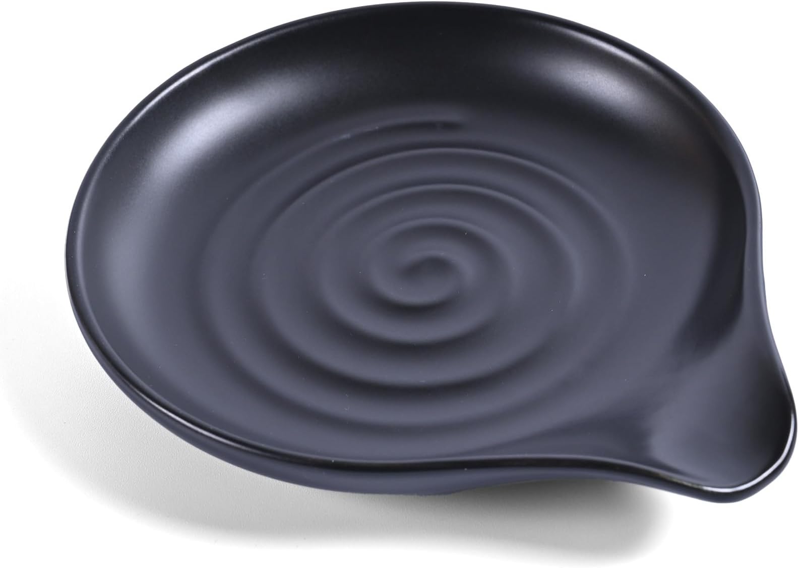 Spoon Rests, 5-inch Large Ceramic Spoon Holder for Kitchen Counter, Farmhouse Cooking Utensil Holder for Spoons, Ladles, Spatula - Cooking Kitchen Spoon Rest Spatula Rest, Black