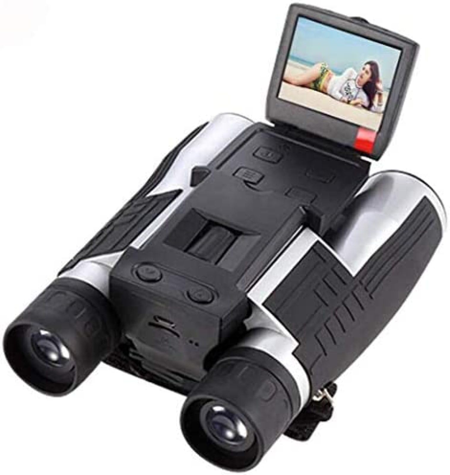 Telescopio/prismáticos Digitales con cámara, Pantalla LCD de 2 Pulgadas, grabadora de fotografías y vídeo de 12x32 y 5MP para observación de Aves, Partidos de fútbol y conciertos