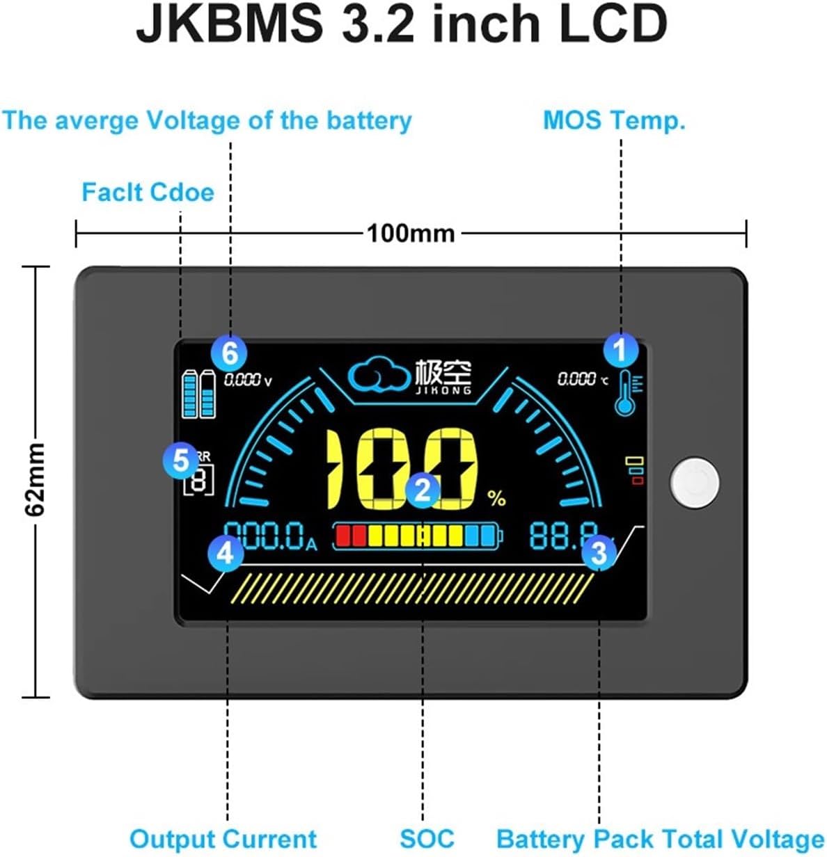 Angled view of the JK BMS PB2A16S15P board showing connection terminals