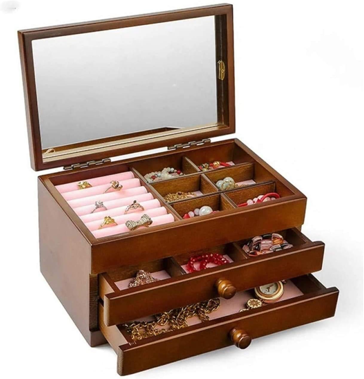C Ae A E New Item Jewelry Organiser Case Cabinet A Wooden Box