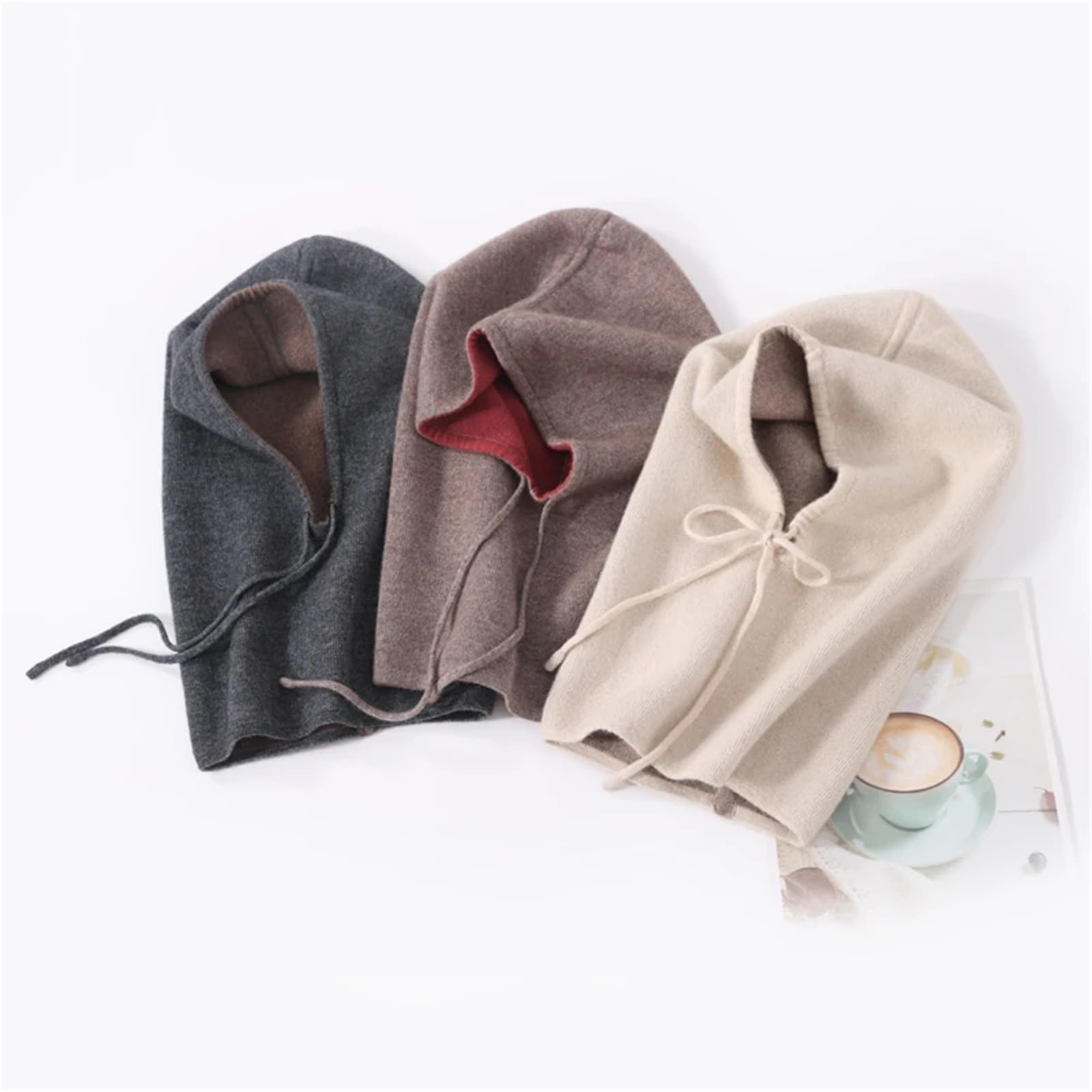 Gorro Unisex de Cachemir, cálido y Grueso con cordón Ajustable, Que Protege Las Orejas, la Cara el Cuello. Bufanda Multifuncional para Esquí Correr