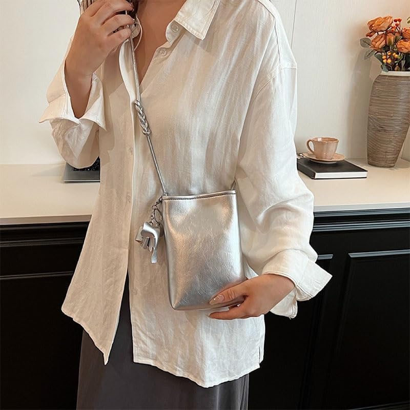 PU Glossy Mobile Phone Bag Adjustable Cell Phone Crossbody