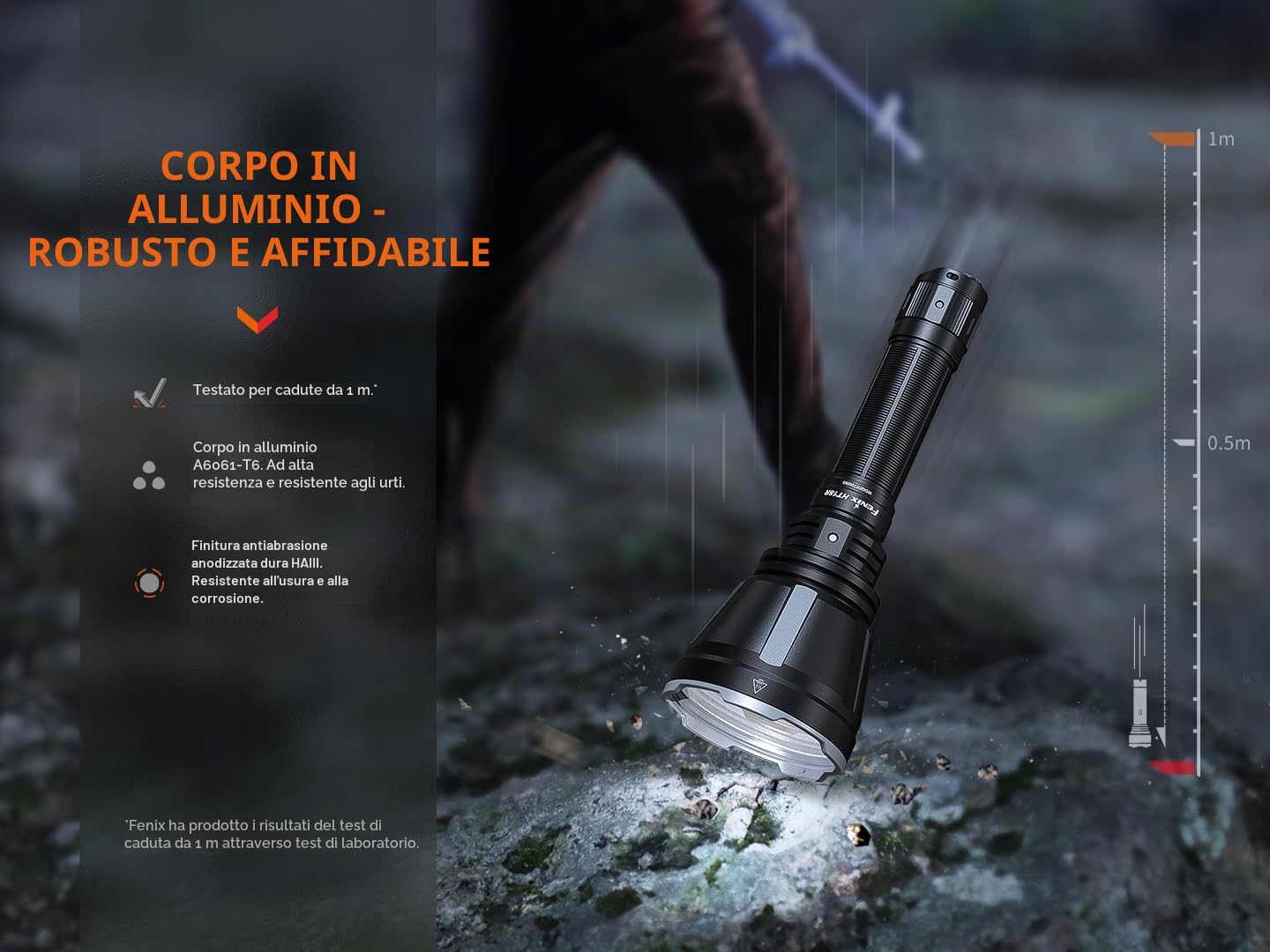 fenix HT18R, torcia LED ricaricabile ultra luminosa a lungo raggio | 2800 lumen | 1,1 km | 42 ore max | interruttori tattici a doppia coda | strobo istantaneo | filtri rossi e verdi inclusi | IP68