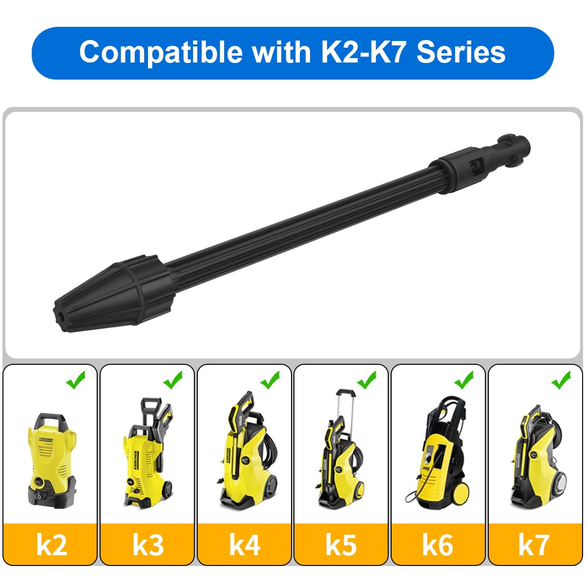 Lance de Pulvérisation Haute Pression pour Kärcher K2 K3 K4 K5 K6 K7, Blaster Buse de Nettoyage Accessoire