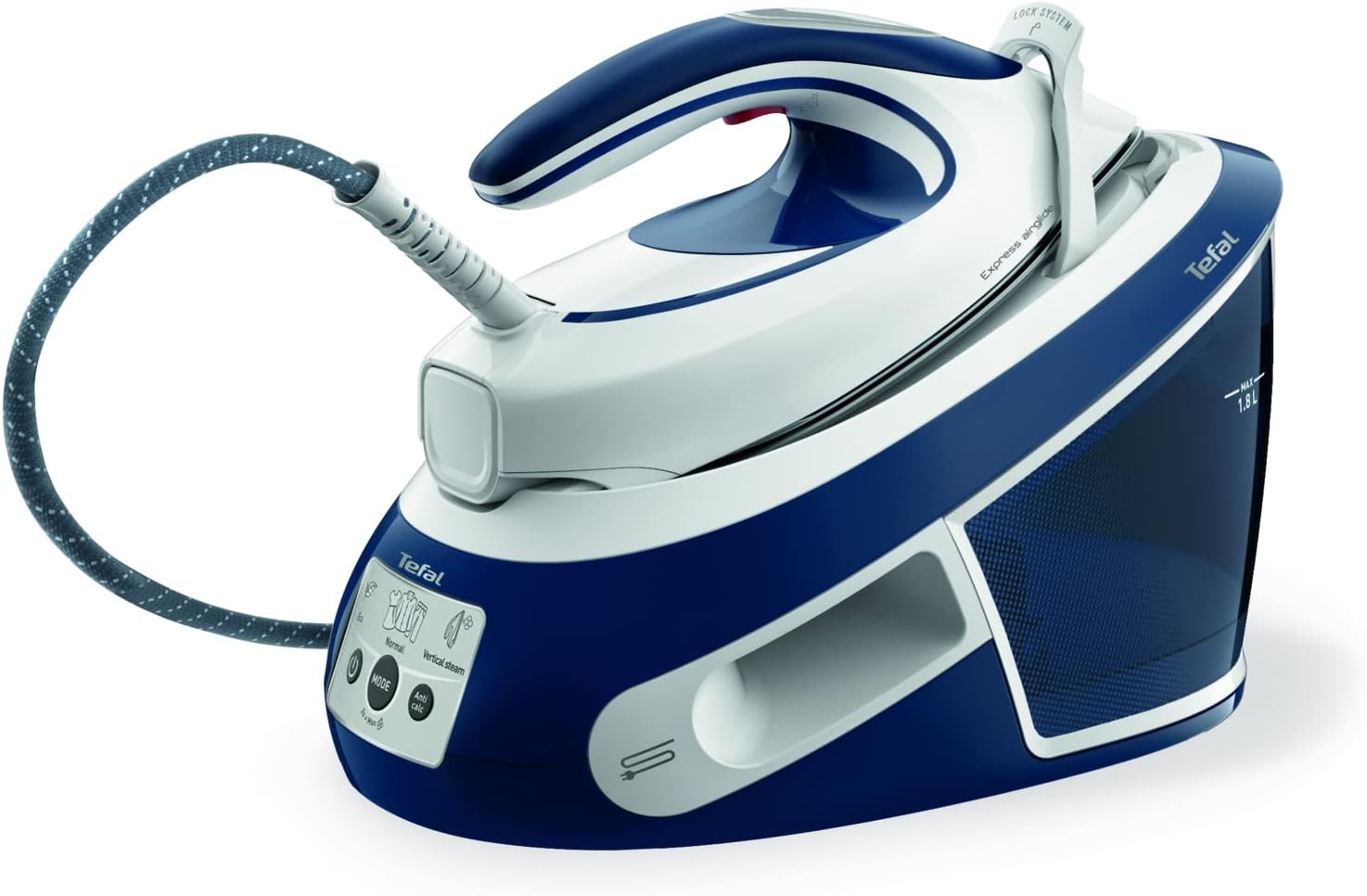 Tefal Steam Generator Iron, 2800W, 460g/min Steam Boost, 7.2 Bar Pressure, SV8022 Express Airglide, White & Blue
