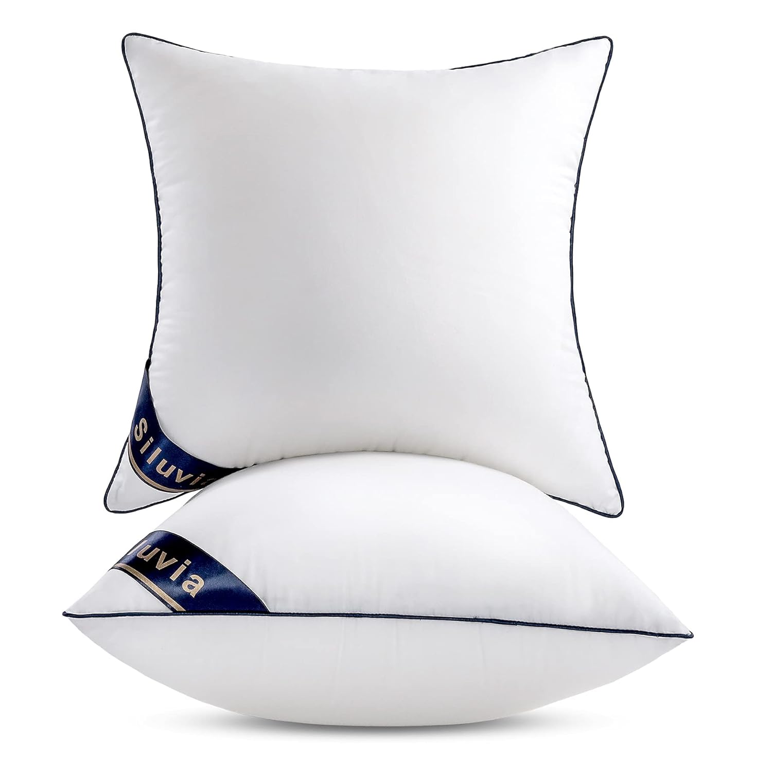 Siluvia Euro Pillows 26x26 Pillow Inserts Set of 2 Square Throw 26 Pillow with 100 Cotton Cover for