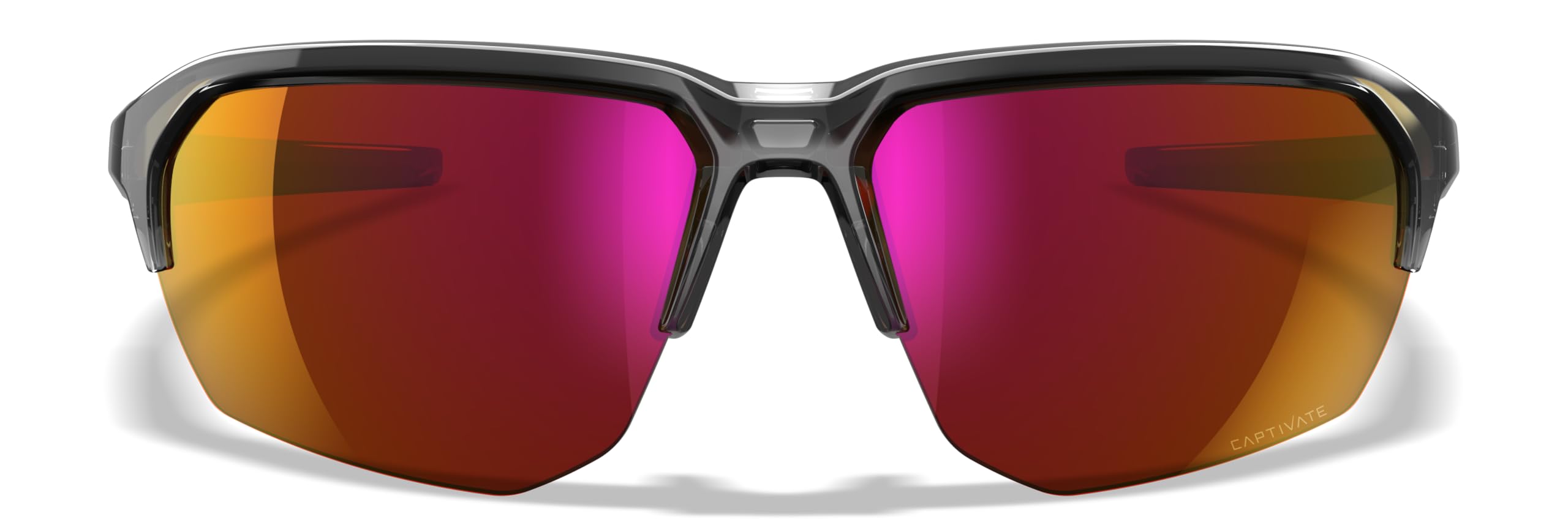 Wiley X JAKL - Gafas de sol balísticas, gafas de seguridad para hombres y mujeres, protección ocular UV para disparar y al aire libre (marco gris cristal brillante con lentes de espejo rojo no