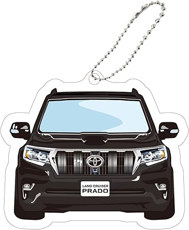 Amazon Nexusjapan ランドクルーザープラド 150系 151系 中期 キーホルダー ブラック 愛車 デフォルメ イラスト アクリルキーホルダー くるま かわいい ストラップ 納車記念 アクセサリー デザイン02 印刷 車 バイク 車 バイク