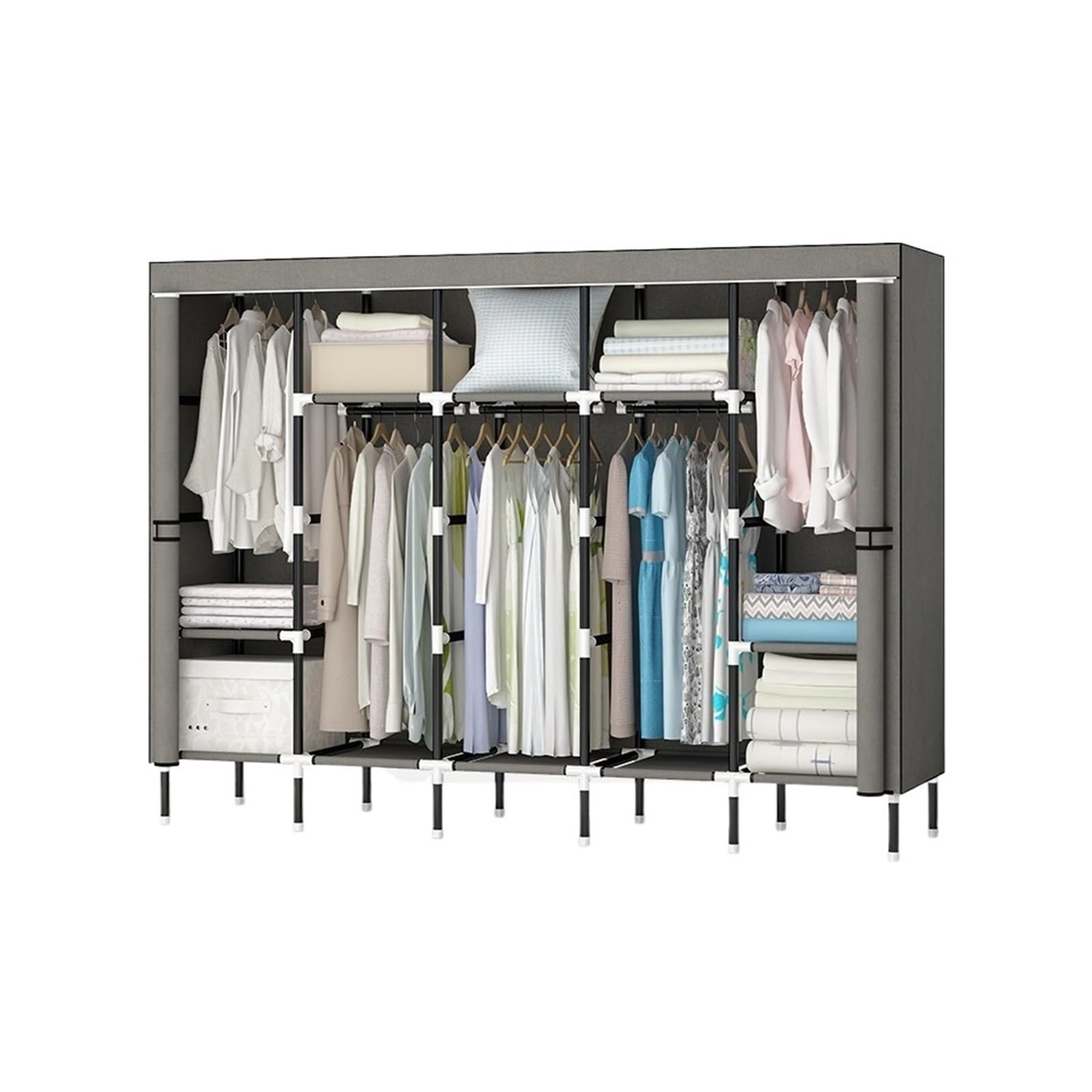 Wardrobe Closet Schrank Kleiderschrank, Tragbarer Kleiderschrank for Schlafzimmer, Vlies-Kleiderschrank, Einfacher Kleiderschrank Closet Aufbewahrungsschrank(G,170X45X203CM)