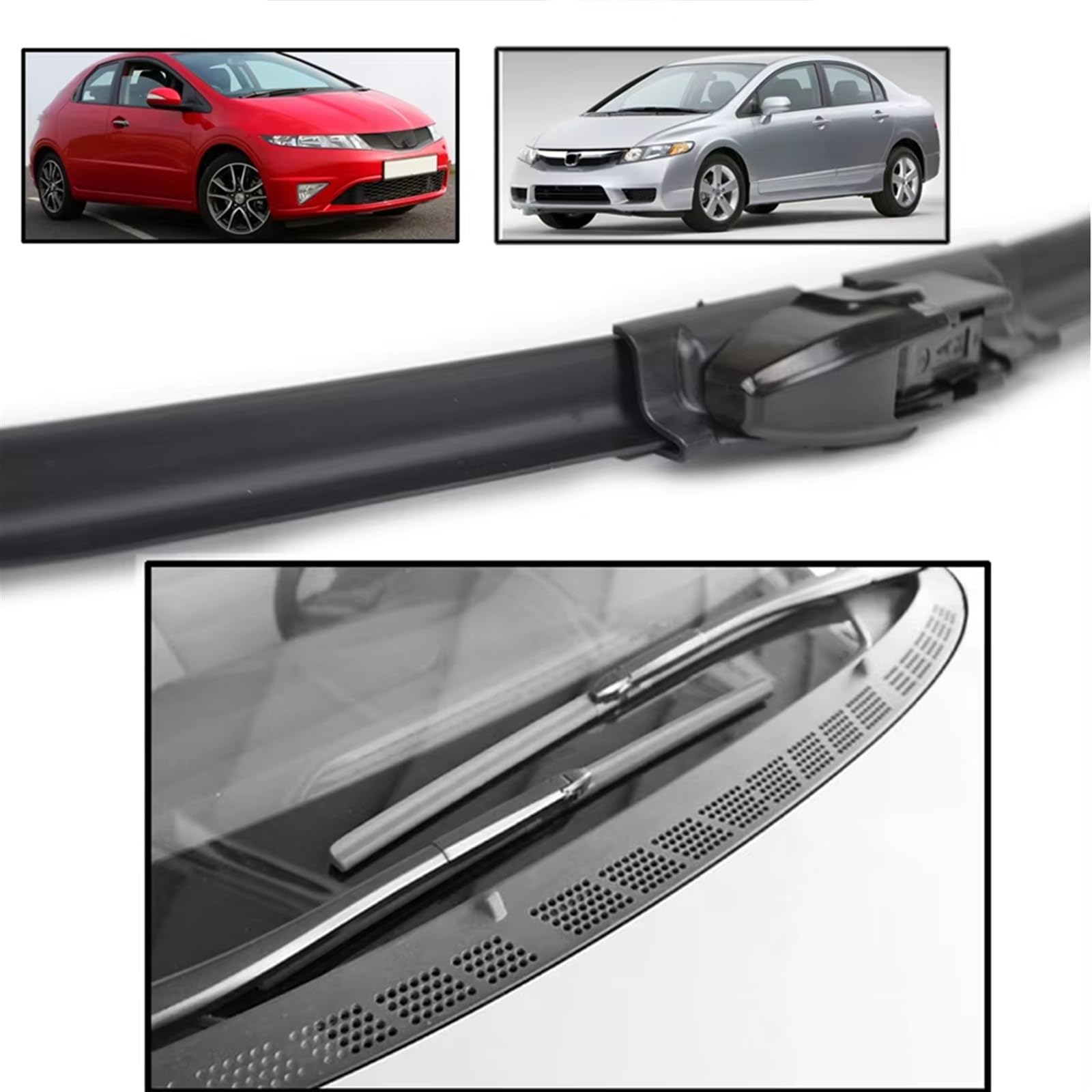 Limpiaparabrisas de Coche Compatible con Civic 2005 2006 2007 2008 2009 2010 2011 Limpiaparabrisas De Ventana Delantera Escobillas De Limpiaparabrisas