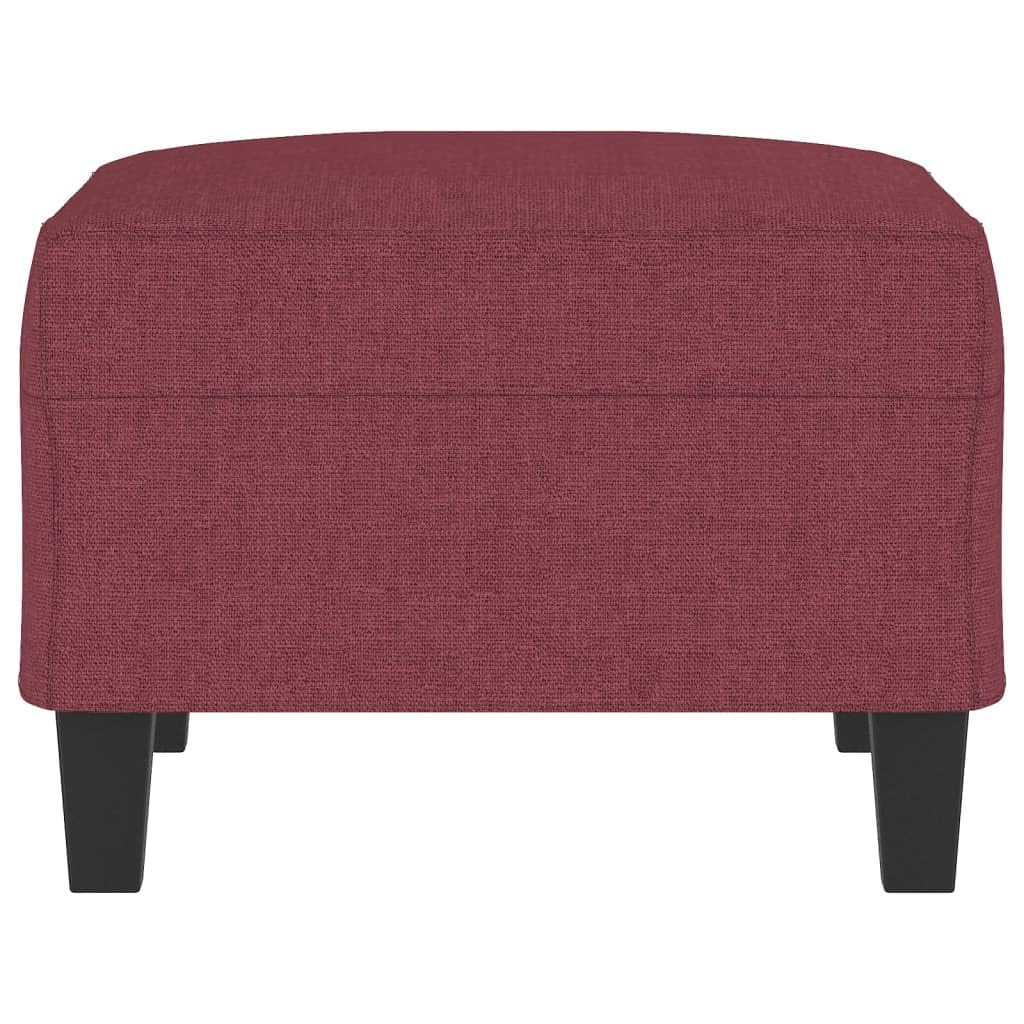 Repose-pieds en tissu rouge vin 70 x 55 x 41 cm avec rembourrage - Pouf ottoman pour salon, chambre à coucher, couloir comme repose-pieds et assise supplémentaire
