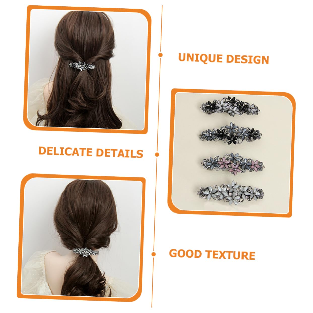FRCOLOR Set di 16 fermagli per capelli floreali, fermagli per capelli da donna, per capelli, per matrimonio, fermagli per capelli da donna