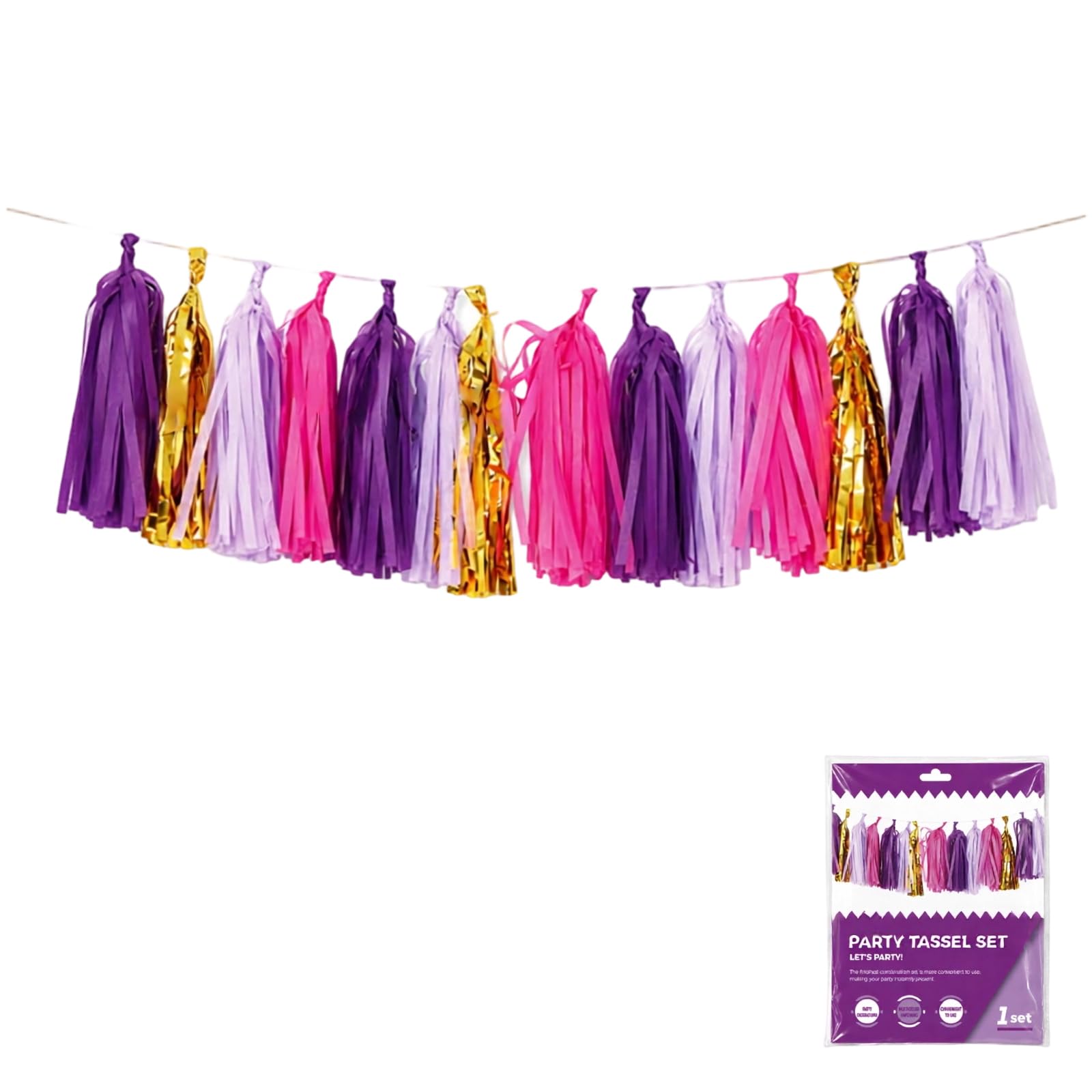 PBIYXQC Backdrop Garland, 15 Strung Tassels with Layered Fringe, 13.77in for Wall and Doorway Decor Fringe Backdrop Wall Doorway Dessert Table Celebration Event Display Decor Photo