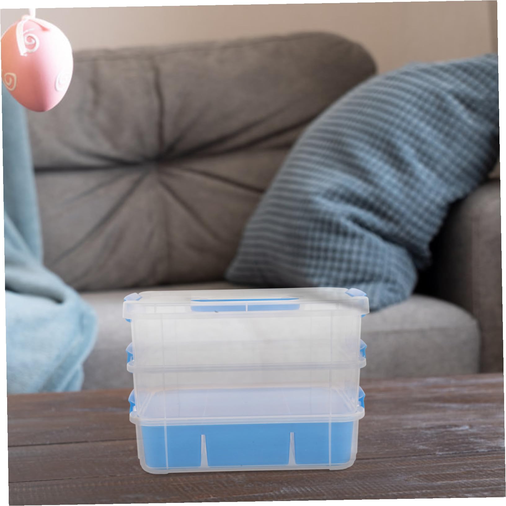 VICASKY Aufbewahrungsbox Kunststoff für Deckel Stapelbare mit Kleinteile aus Mehrfach Unterteiltes Design Tragbar für Büro Schule oder Reise