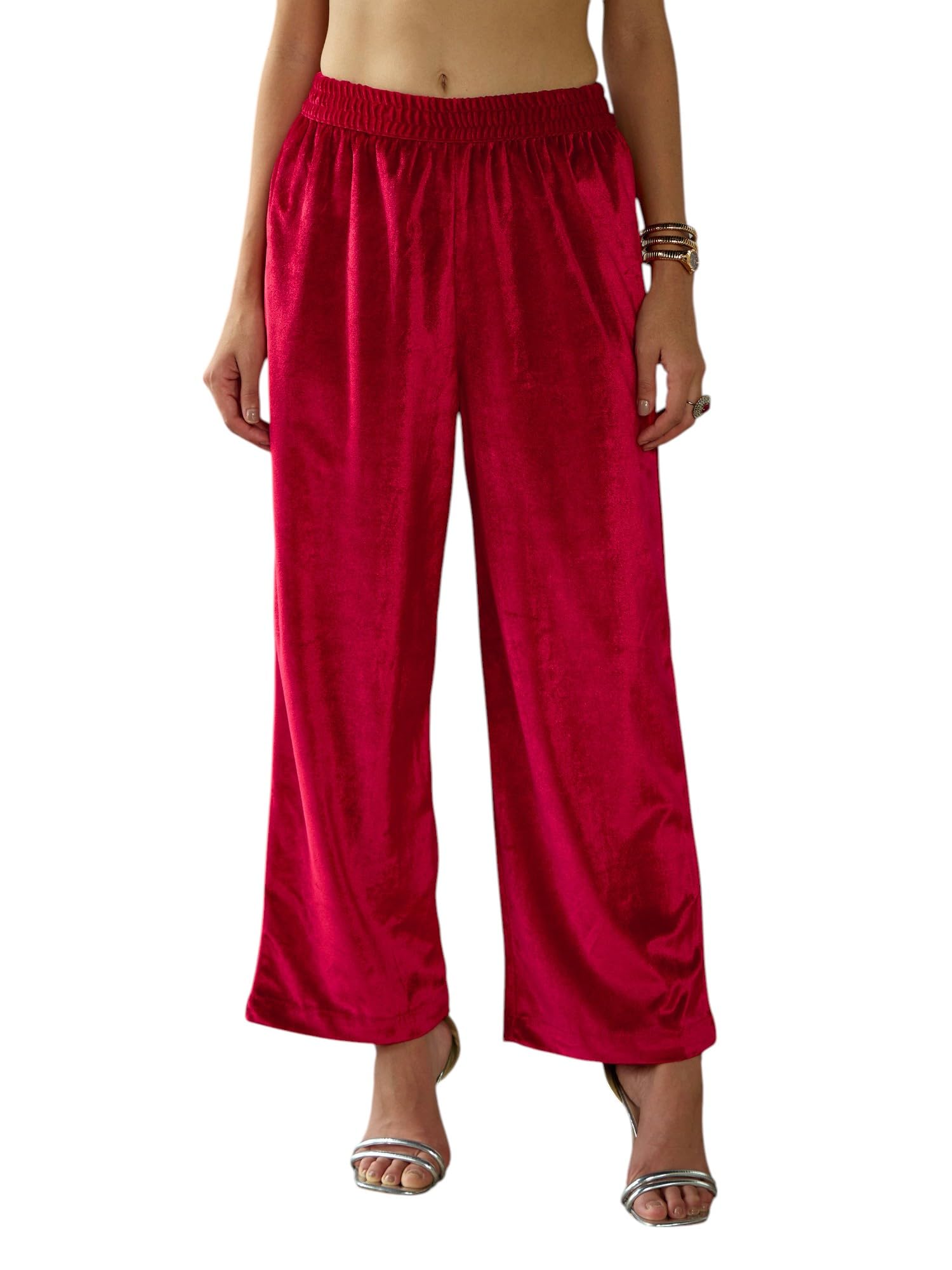 shae by sassafras Red Velvet Elasticated Pants-picture-28