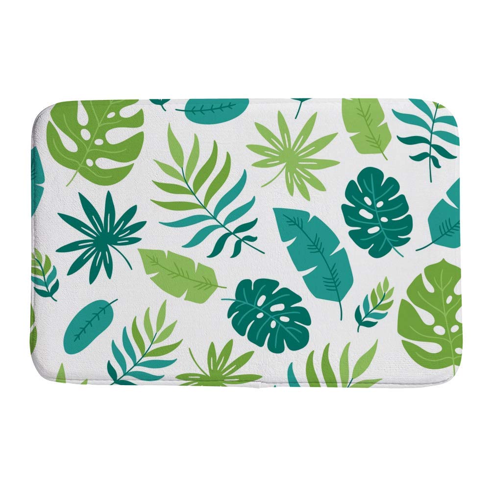 Tapis de bain antidérapant ultra absorbant lavable vert et corail