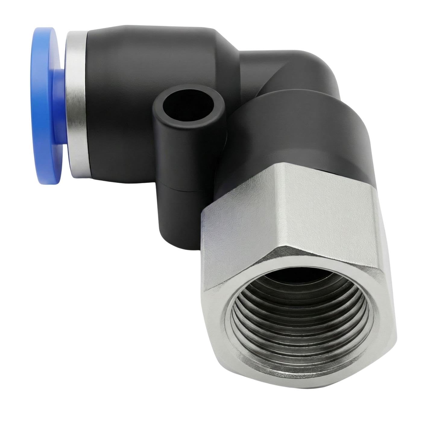 Conector en ángulo Lumonic con codo de 90 grados antitensión