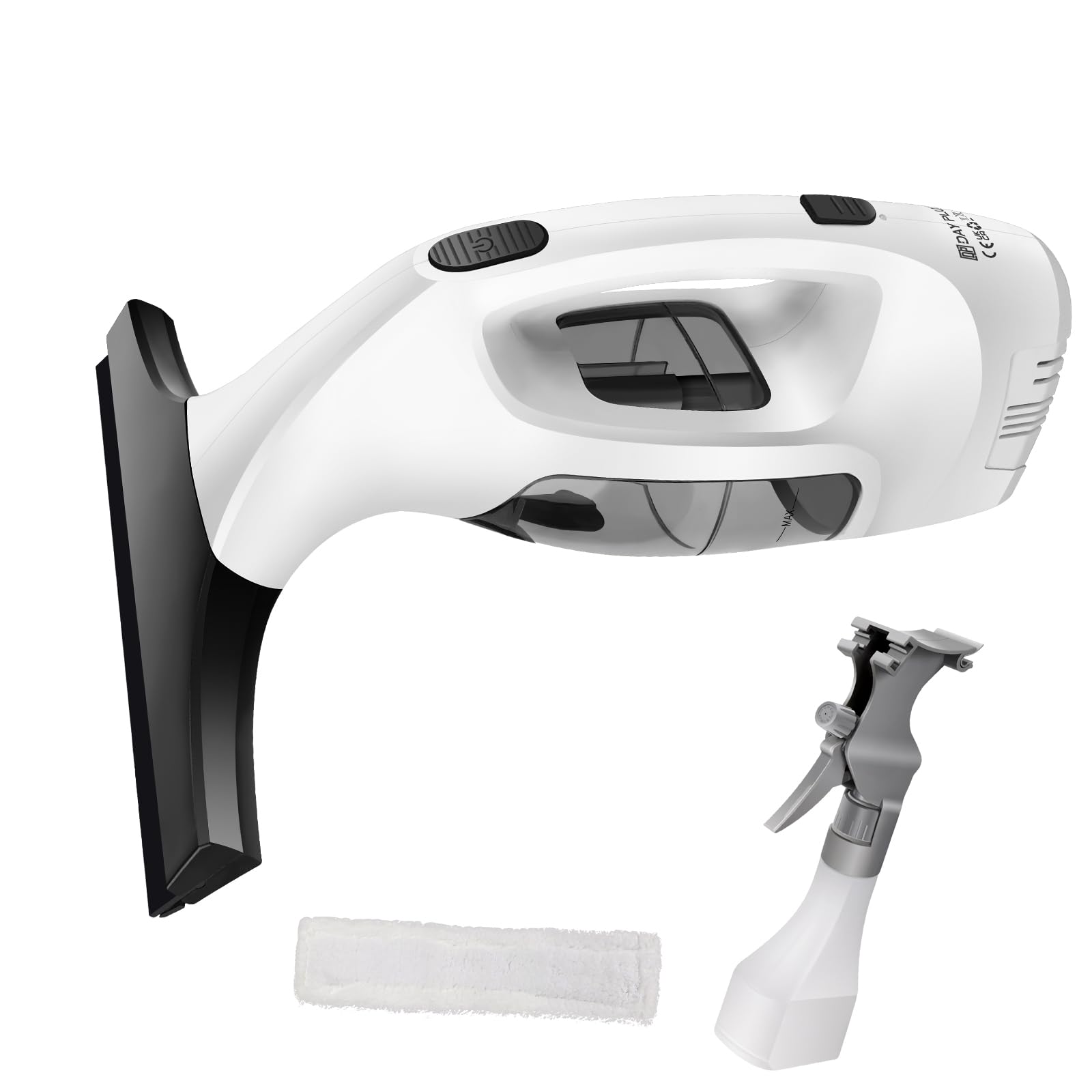 EFAN Window Vacuum Cleaner Cordless, 280mm Suction Nozzles, Microfiber Cloth Spray Bottle, Window Cleaner Tool Kit for Windows, Mirrors, Showers, 50 Minutes Use On One Charge