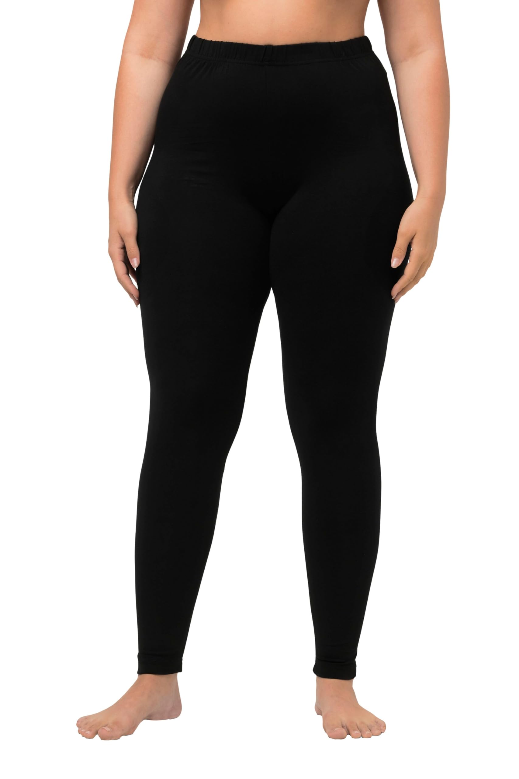 Ulla Popken Women's Black Plus Size Basic Comfort Fit Leggings 62+ 485548 10-62+