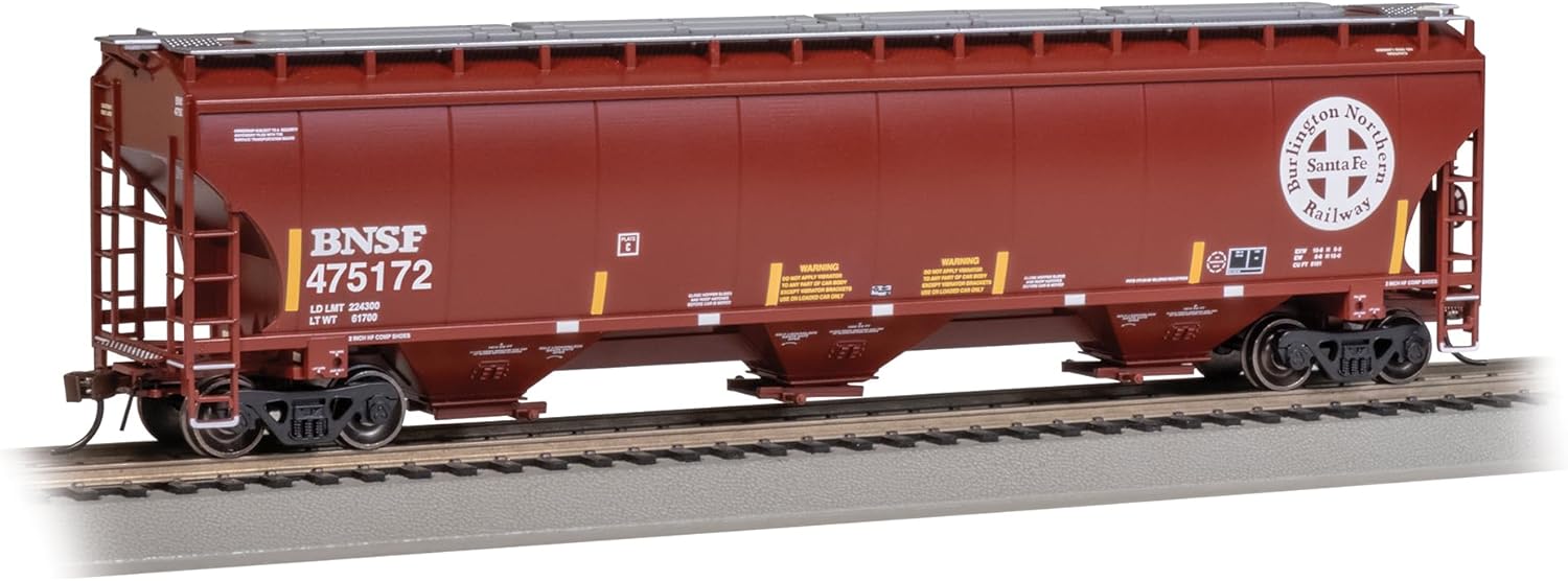 Bachmann Trains - Trinity 5161 3-Bay Covered Hopper - BNSF #475172 (Circle Cross) - HO Scale