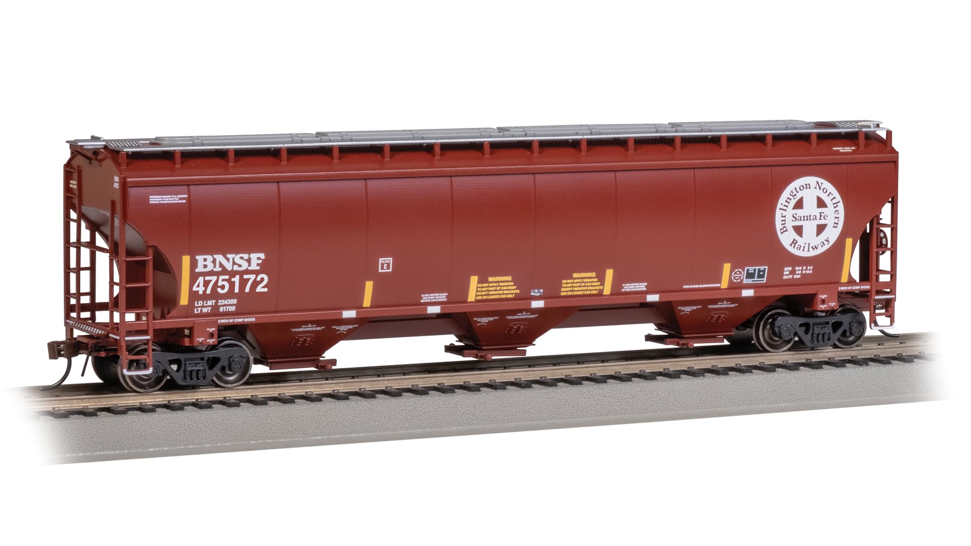 Trémie couverte à 3 baies Bachmann Trinity 5161 BNSF 475172 Croix circulaire