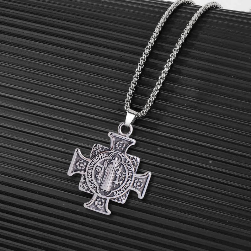 6Pcs Catholic Medalla de San Benito Charm Alloy Saint Benedict Cross Pendant Diy Necklace Keychain Door Hanger for Men Women Religious Gifts - Image 7