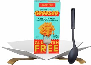 Mac N Cheese No Gluten Cheddy Mac, 6 oz Bundle with Nylon Basting Spoon – Creamy Cheddar Pasta Meal with Butter & Maple Syrup for Quick, Easy Cooking — Gift Set (2 Items)