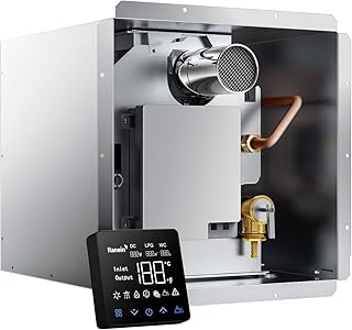 Ranein RV Tankless Water Heater 65,000 BTU, Propane On-Demand RV Water Heater with 12V DC Power, Instant Hot Water Heater for RV Camper Travel Trailer Motorhome, Freeze Protection & High Altitude