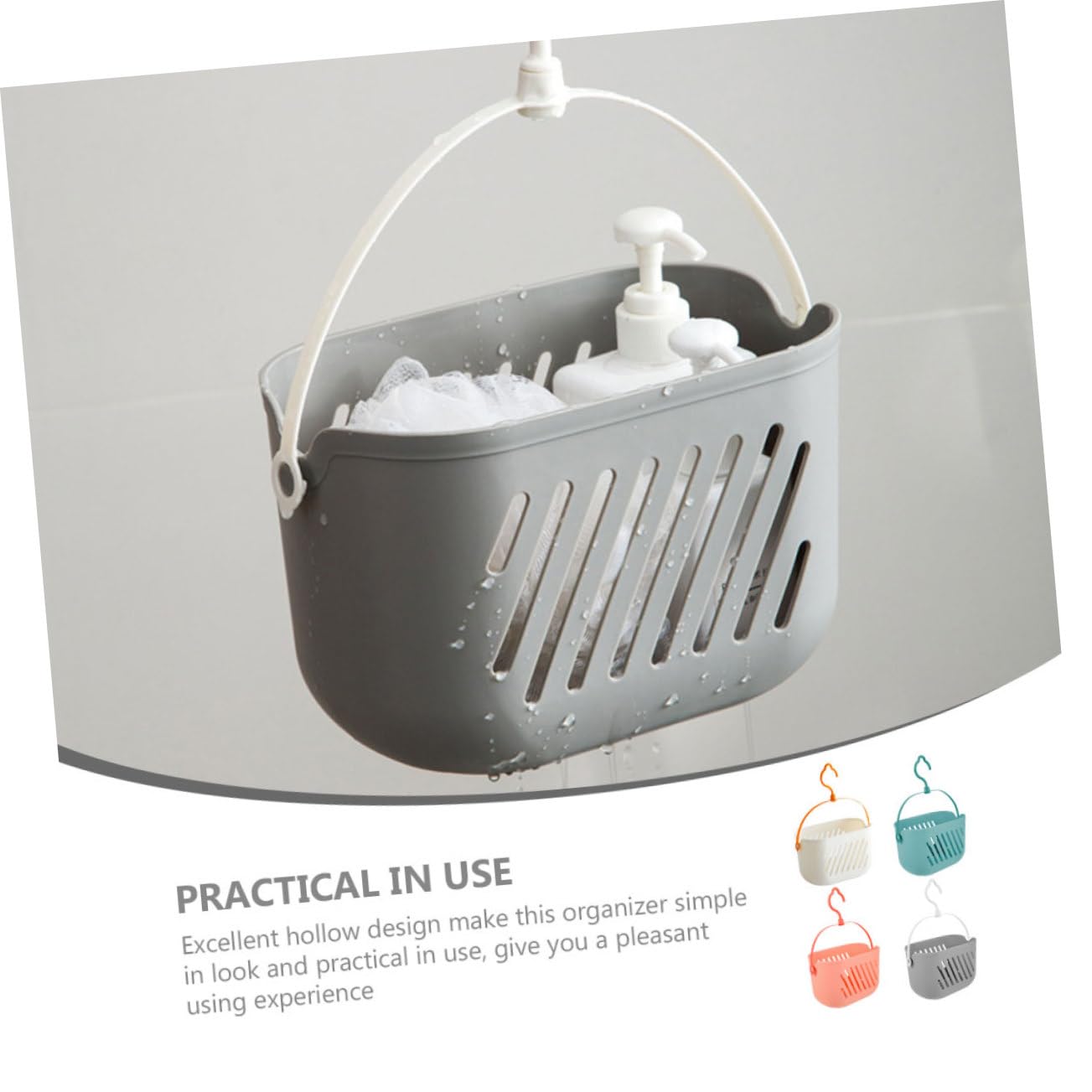 Healifty Cesta de Ducha Portátil de Plástico 4piezas para Almacenamiento y Organización de Champú y Productos de Limpieza, Adecuado para Baño Moderno y Ordenado