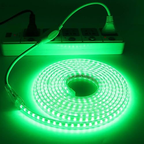 Kit de tira de luz LED, CA 110-130 V flexible impermeable, 3.3 pies 5050 60 LEDs/M para decoración de iluminación comercial de interiores y Verde
