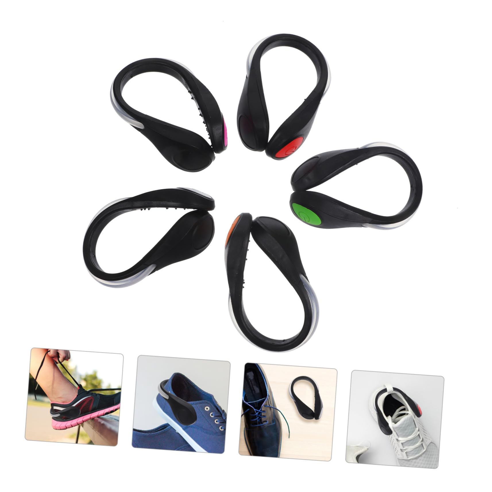 ibasenice Luz Corriente Clip En Las Luces del Zapato Luz para Caminar Luces De Posición Laterales Faro Enrollar La Linterna Cinturón De Lámpara Ligero El Plastico