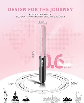 DORISILK 500 Degree High Temp Professional Hair Straightener，30s Fast Heating Ceramic Flat Iron ，2 in 1 Hair Straightener and Curler，Plasma Flat Iron Get Frizz-Free and Shiny(Pink)