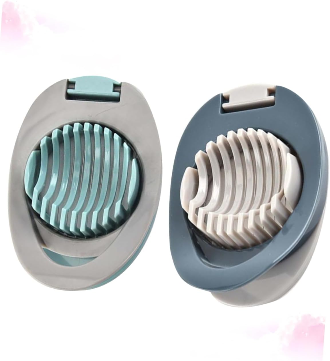 Ciieeo 4pcs Multi-function Cutter and Separator Tool for Slicing Eggs Grey Green Grey Bottom Easy to Clean