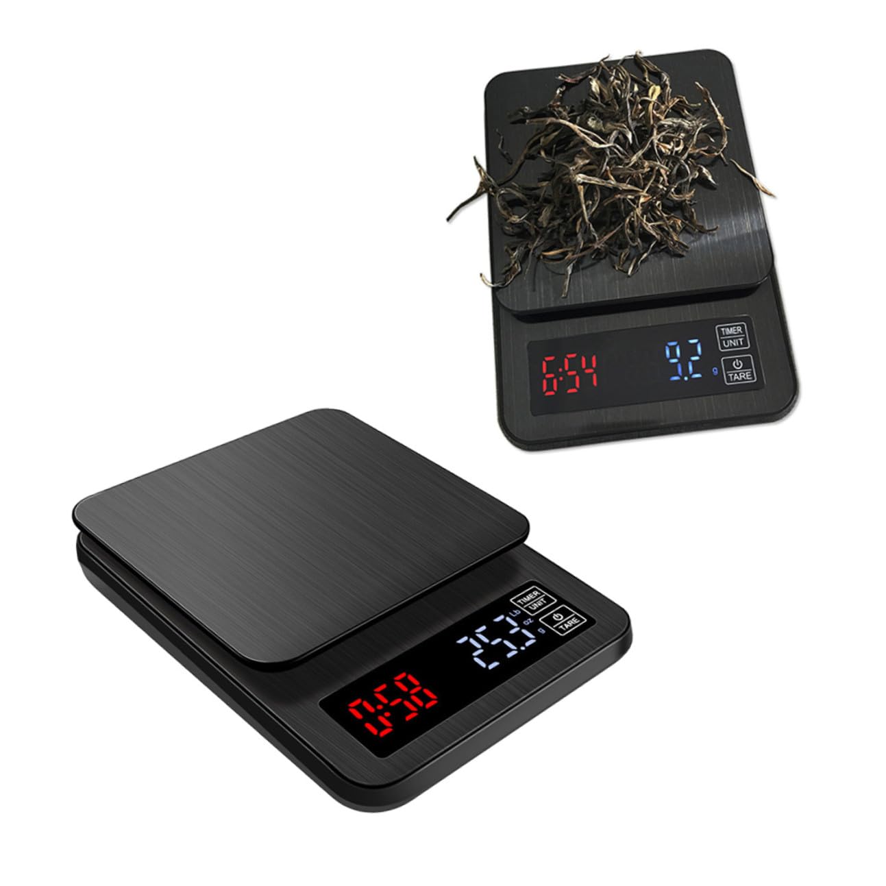 YARNOW Báscula Digital de Cocina y Café con Temporizador, Capacidad 5kg, Pantalla Led, Alta Precisión para Hornear y Pesar Alimentos Fácilmente