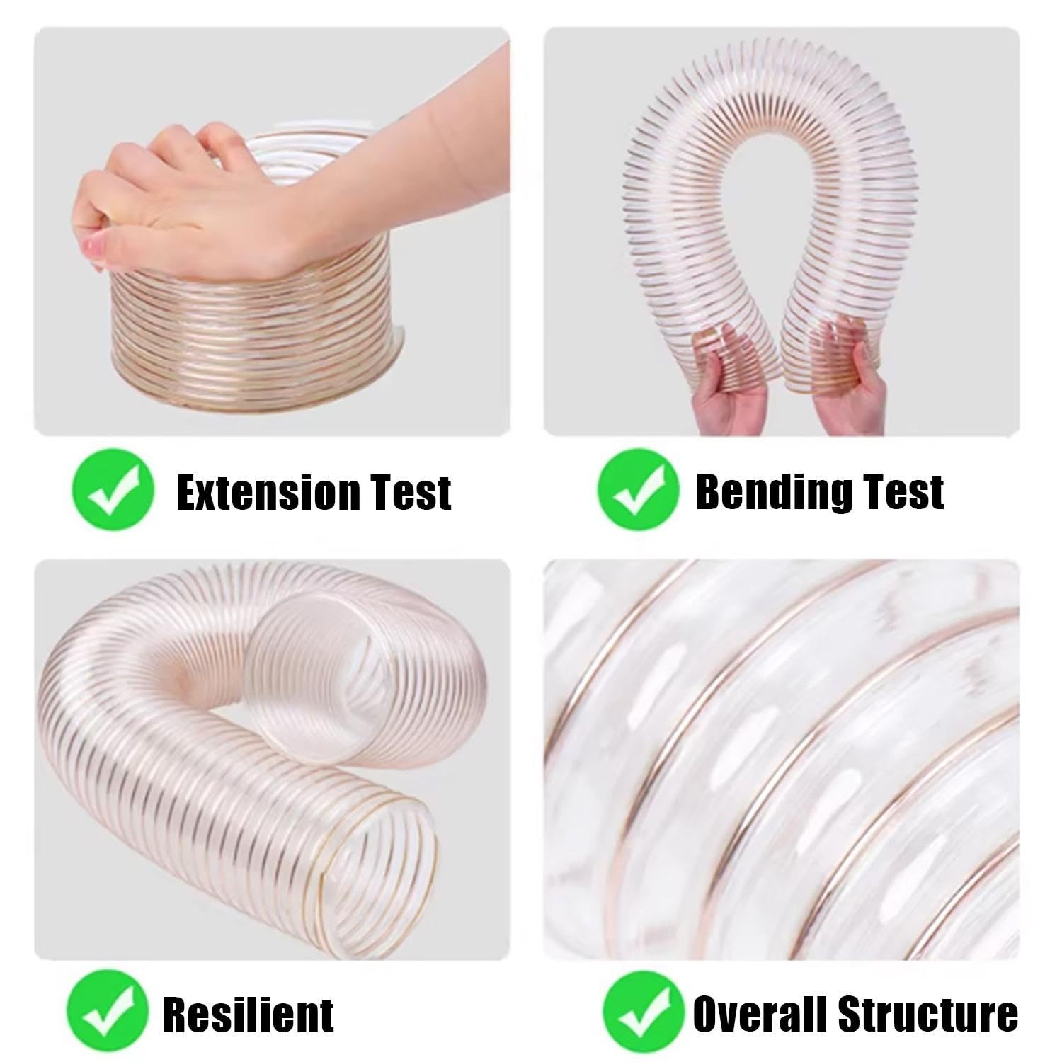 Manguera Recolección Polvo PU, Manguera Flexible Transparente