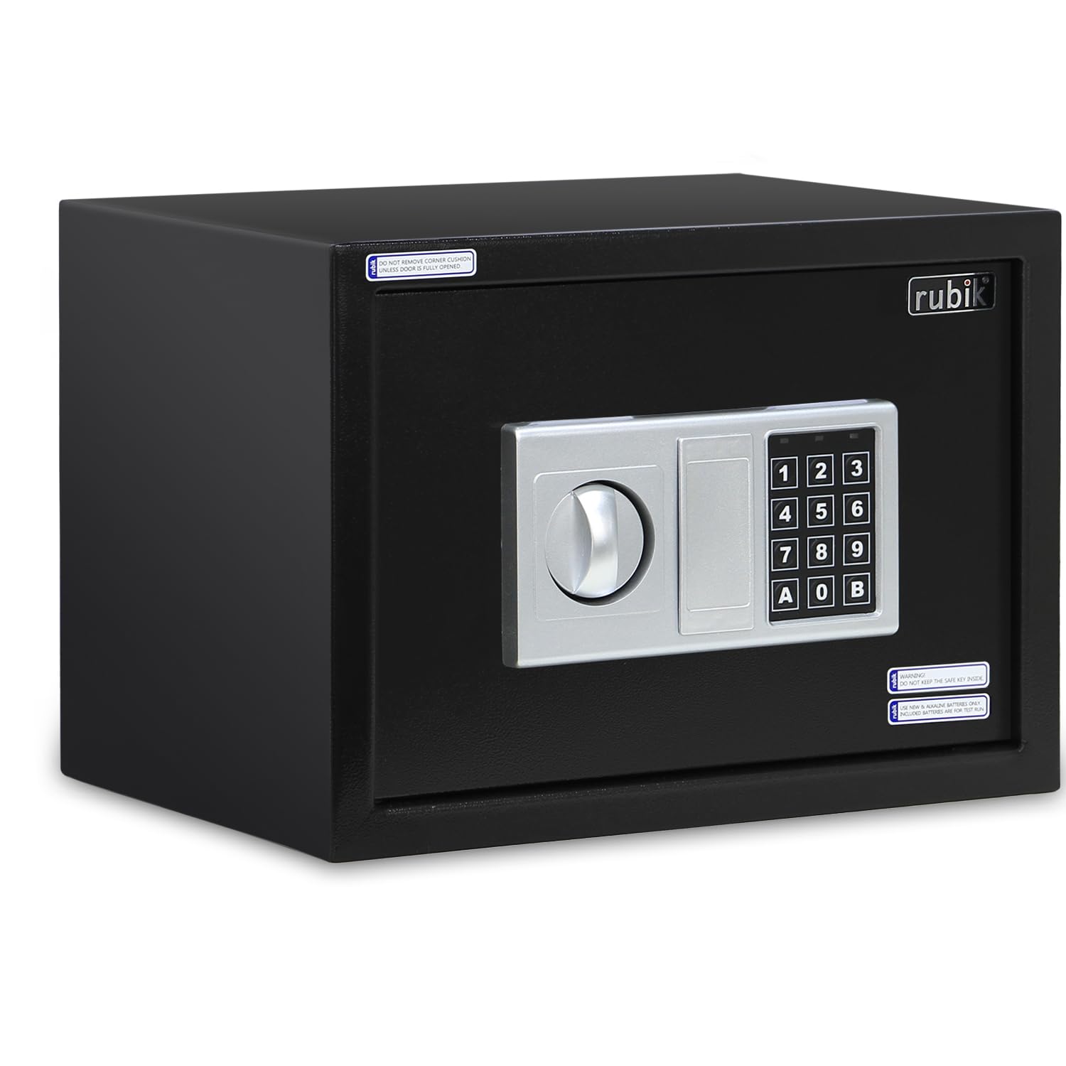 Rubik A4 Documents Size Safe Box with Digital Keypad and Key Lock, Security Locker Protect Cash Jewelry Passports for Home Office (Size 25x35x25cm) Black