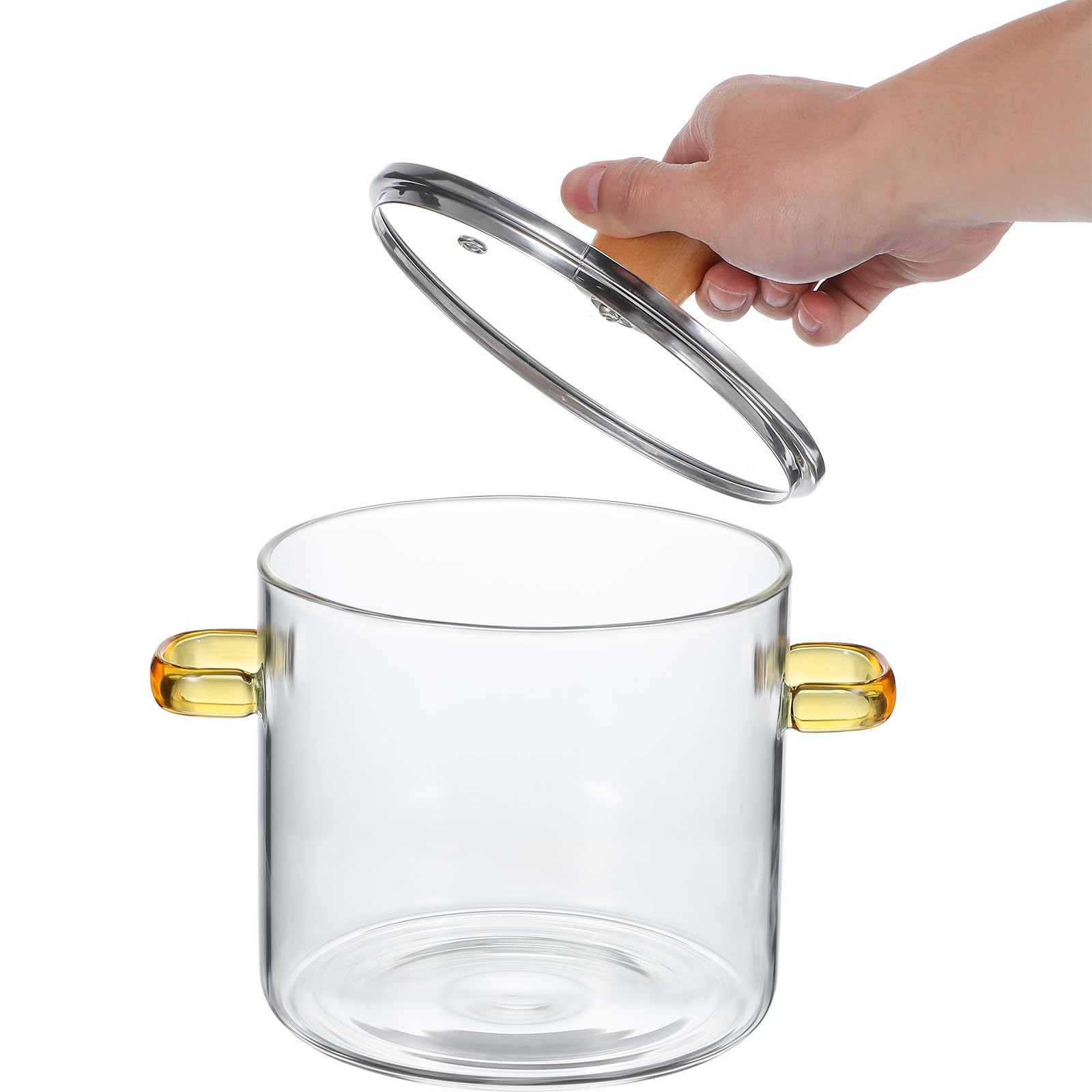 Olla de Vidrio para Estufa de 2300ml Asas de Madera