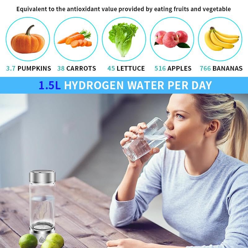 Hydrogen Water Bottle, Portable Hydrogen Water Bottle Generator and Well-Being, Refine Water in 3 Minutes, Convenient for The Workplace, Day Travel, and Drinking, Gift for Your Beloved. (Black) - Image 5