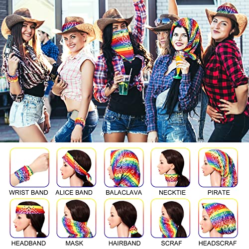 18 Pcs Rainbow Bandanas Paisley Pride Square Scarf LGBTQ Headband Unisex Rainbow Accessories for Men Women PFLAG Pride Parade Decorations4