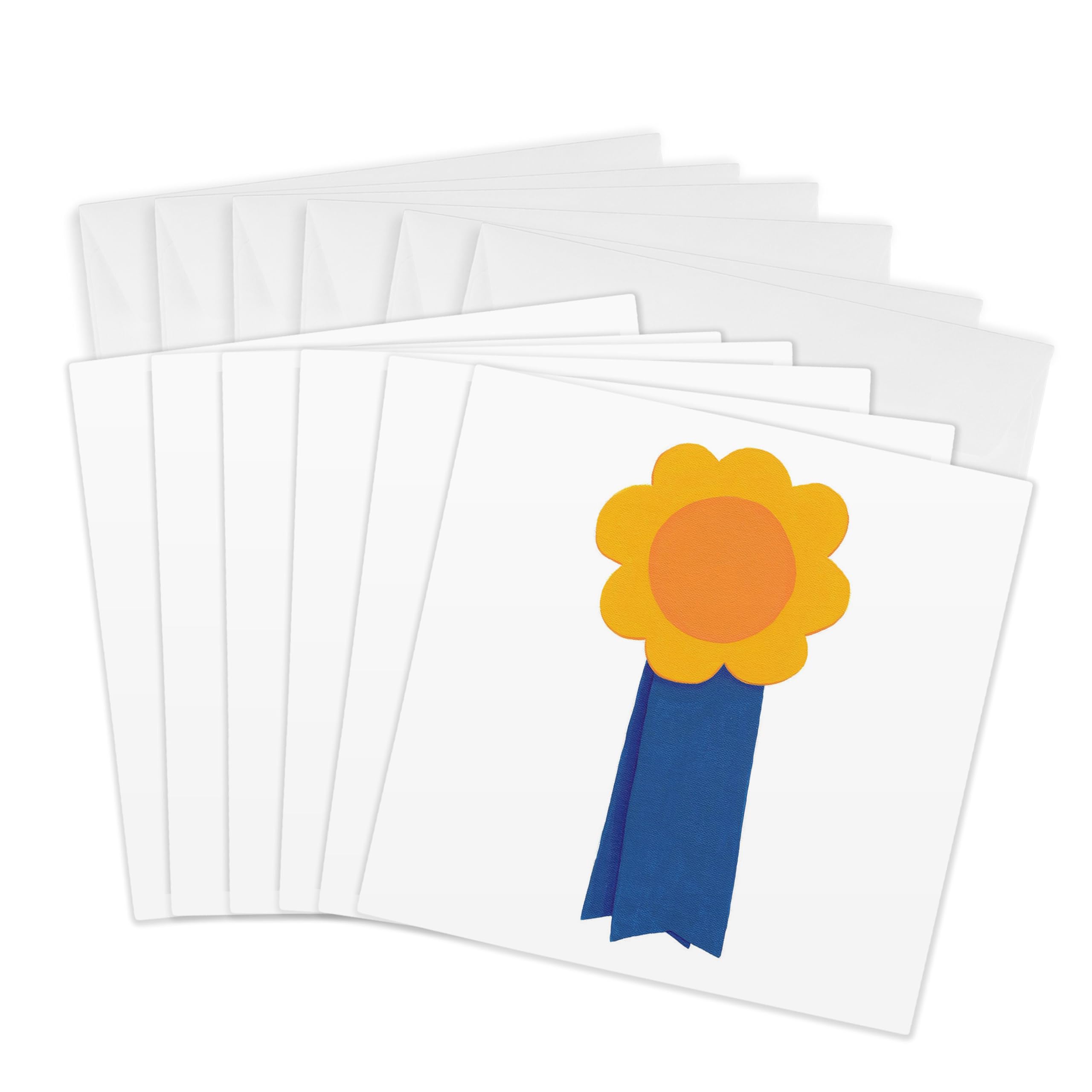 Cartes de vœux ruban bleu 3dRose de 6 pièces au format 15x15 cm - 8