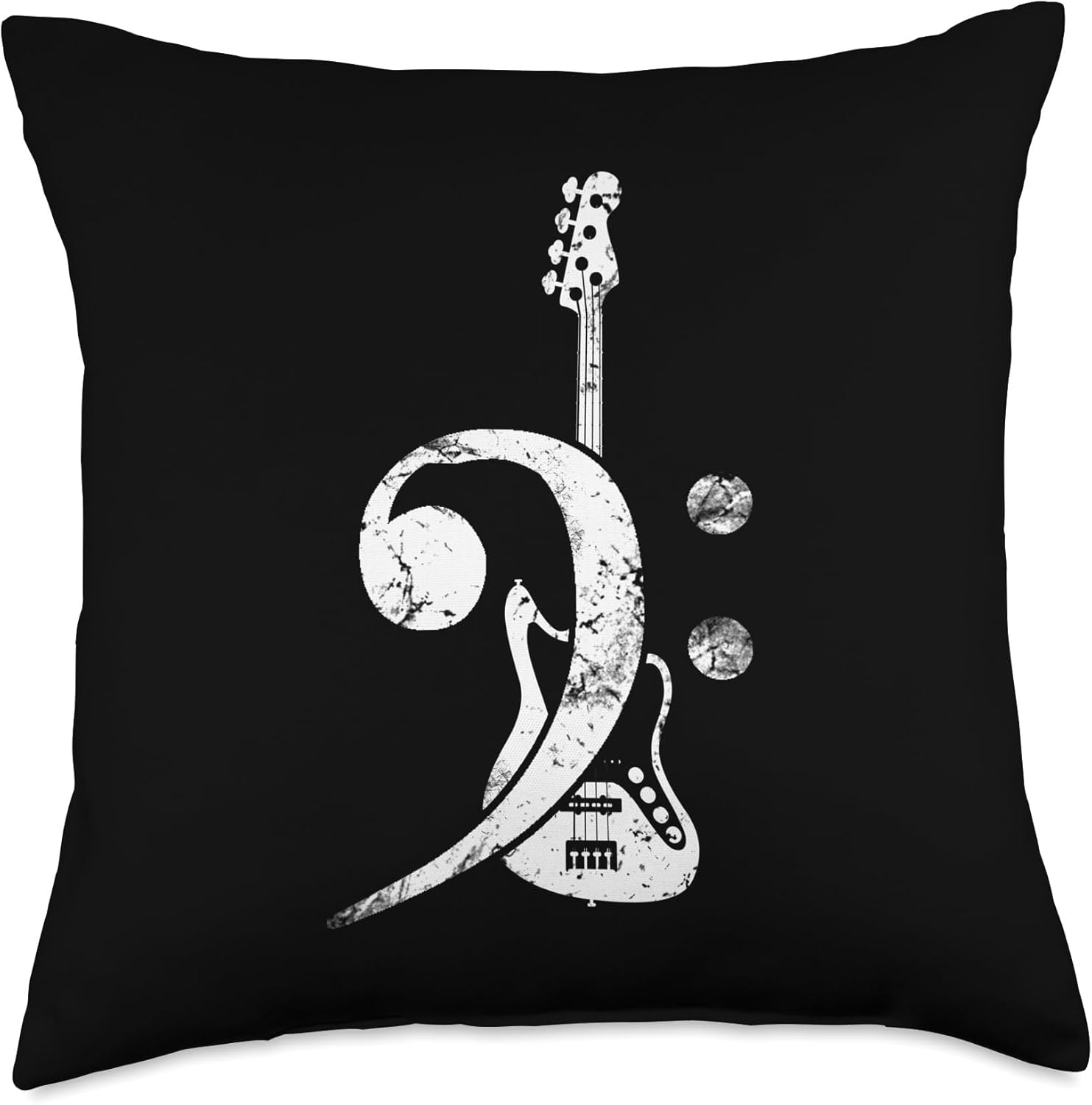 Music Instrument Bass Clef Bass Guitar Throw Pillow