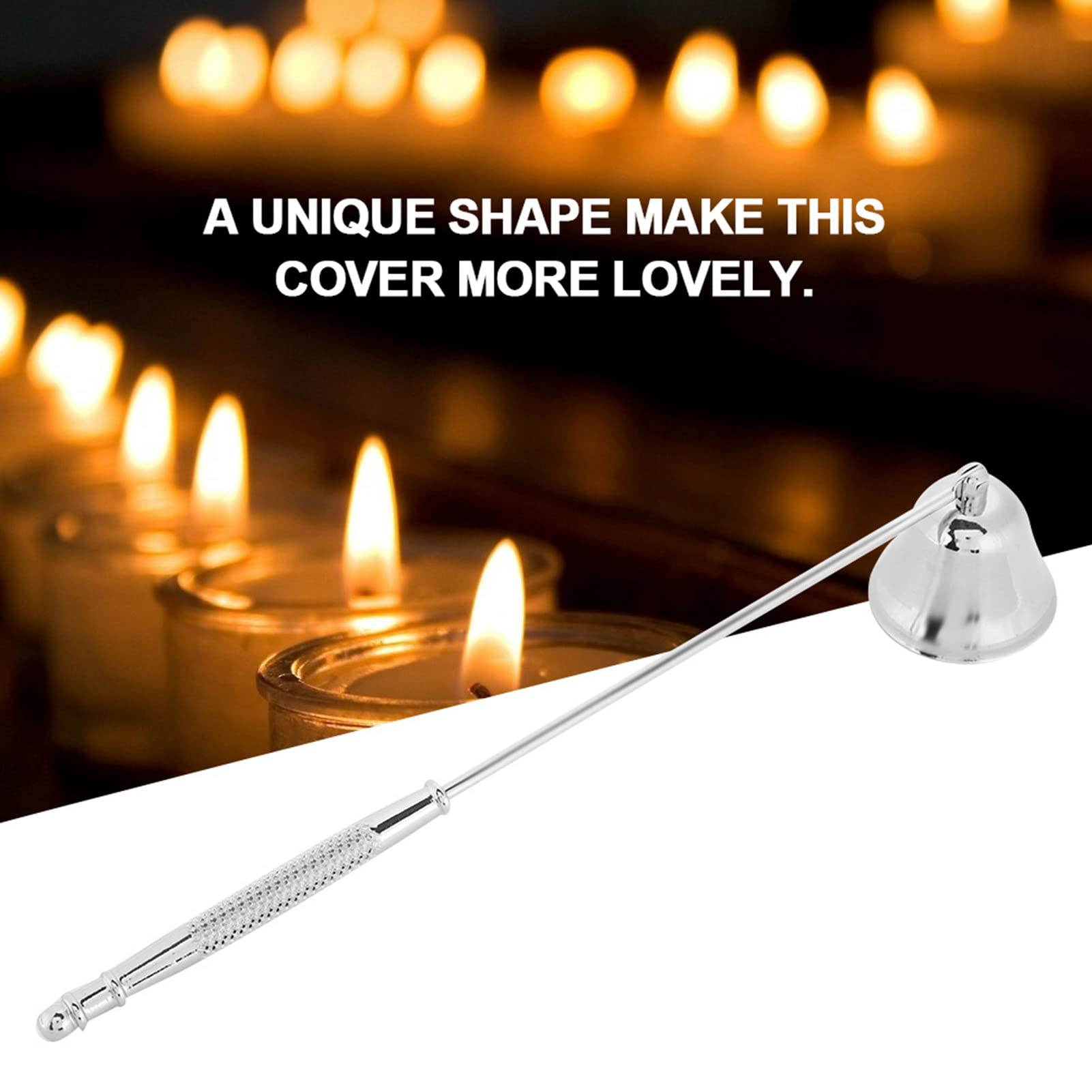 Sunicon 1Pcs Fashion Stainless Steel Bell Shaped Candle Cutter, Candle Snuffer Wick Trimmer Cover Hand Tool (Silver)