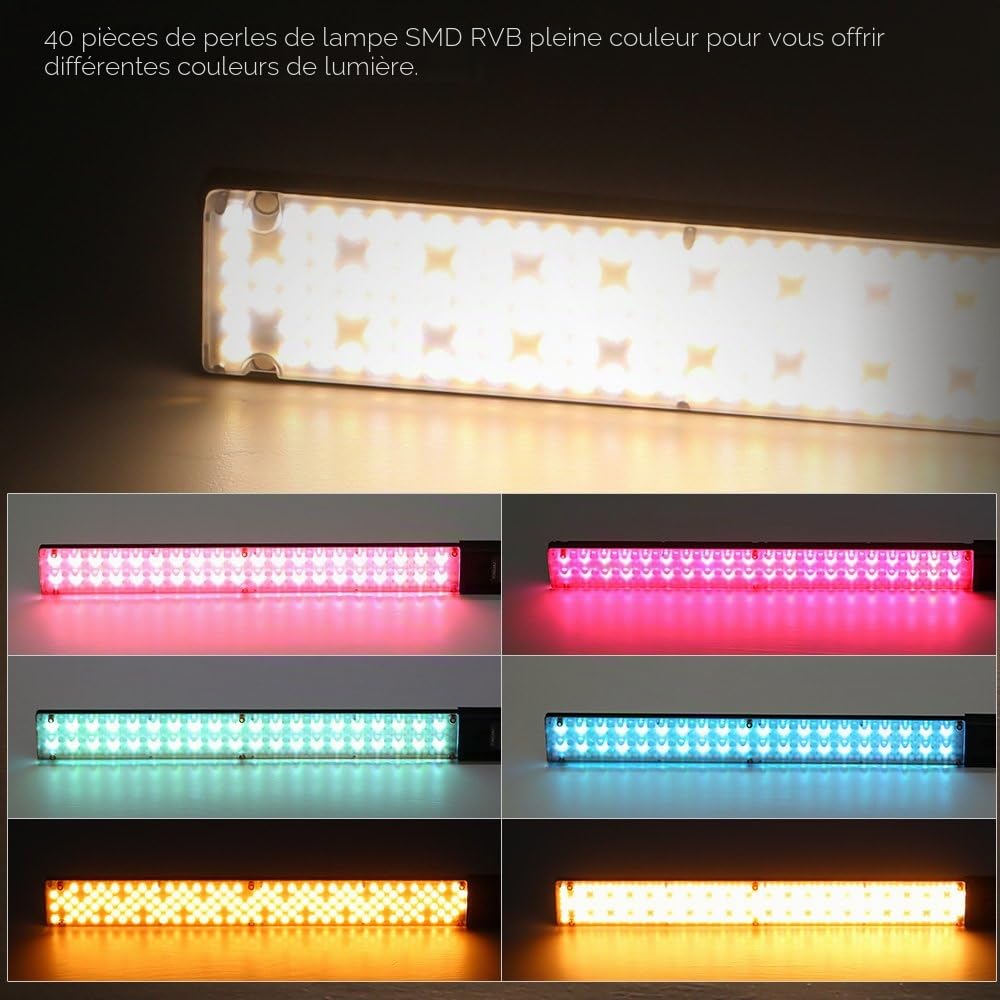 Yongnuo YN360 Barre LED RVB pour éclairage Photo avec Option de contrôle Via Smartphone Noire 5500-3200 K, 2560 LM