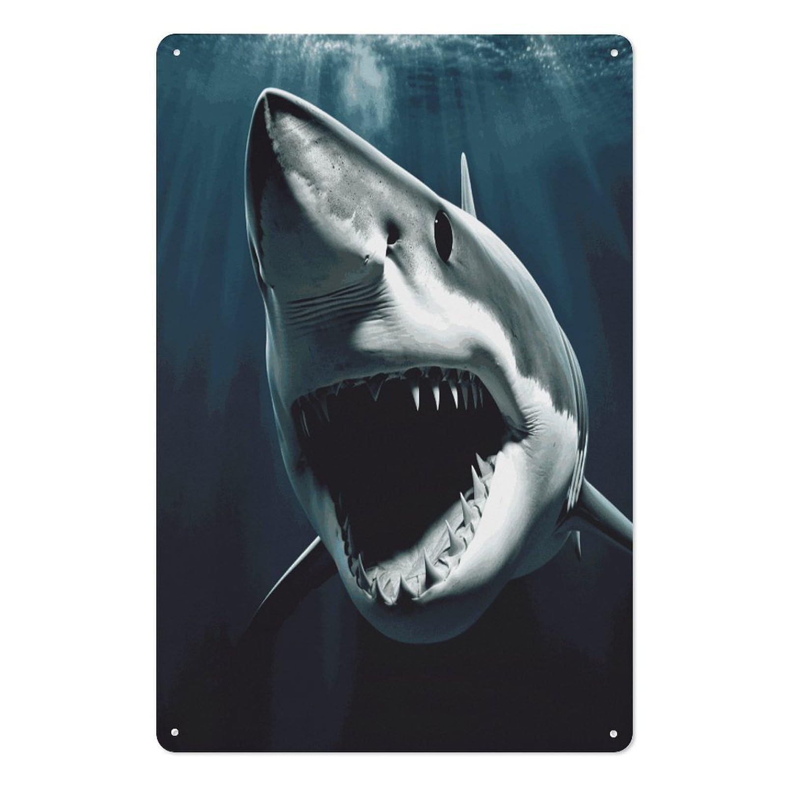 Adfgyerh Style Shark Tin Sign Hanging Art Prints,Wall Decor For Gifting And Party Decoration 7.9X11.8 Inch,Wall Art For Home Garden Greenhouse Living Room Bedroom Yard