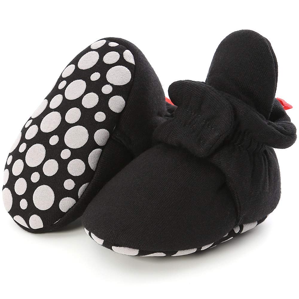 Legou Newborn Infant Baby Girl Boy Cotton Booties Stay On Sock Slippers Soft Non-Skid Shoes with Grippers Multi5 12-18Months