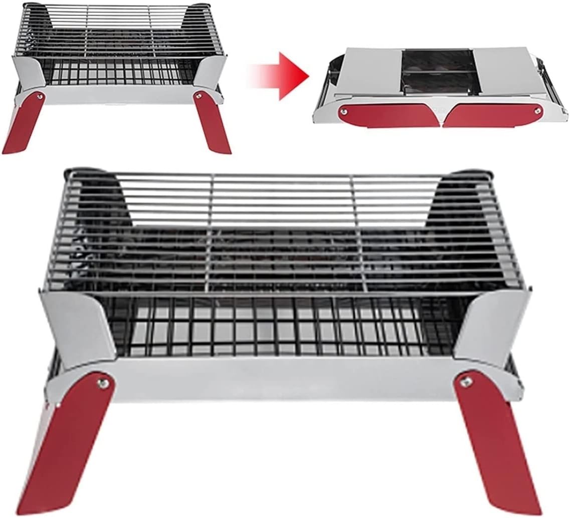 BBQ Grill Barbeque Grill Portable Charcoal Grill Folding Grill for Cooking Picnic Camping Outdoor BBQ Barbeque Grill for Camping (A)