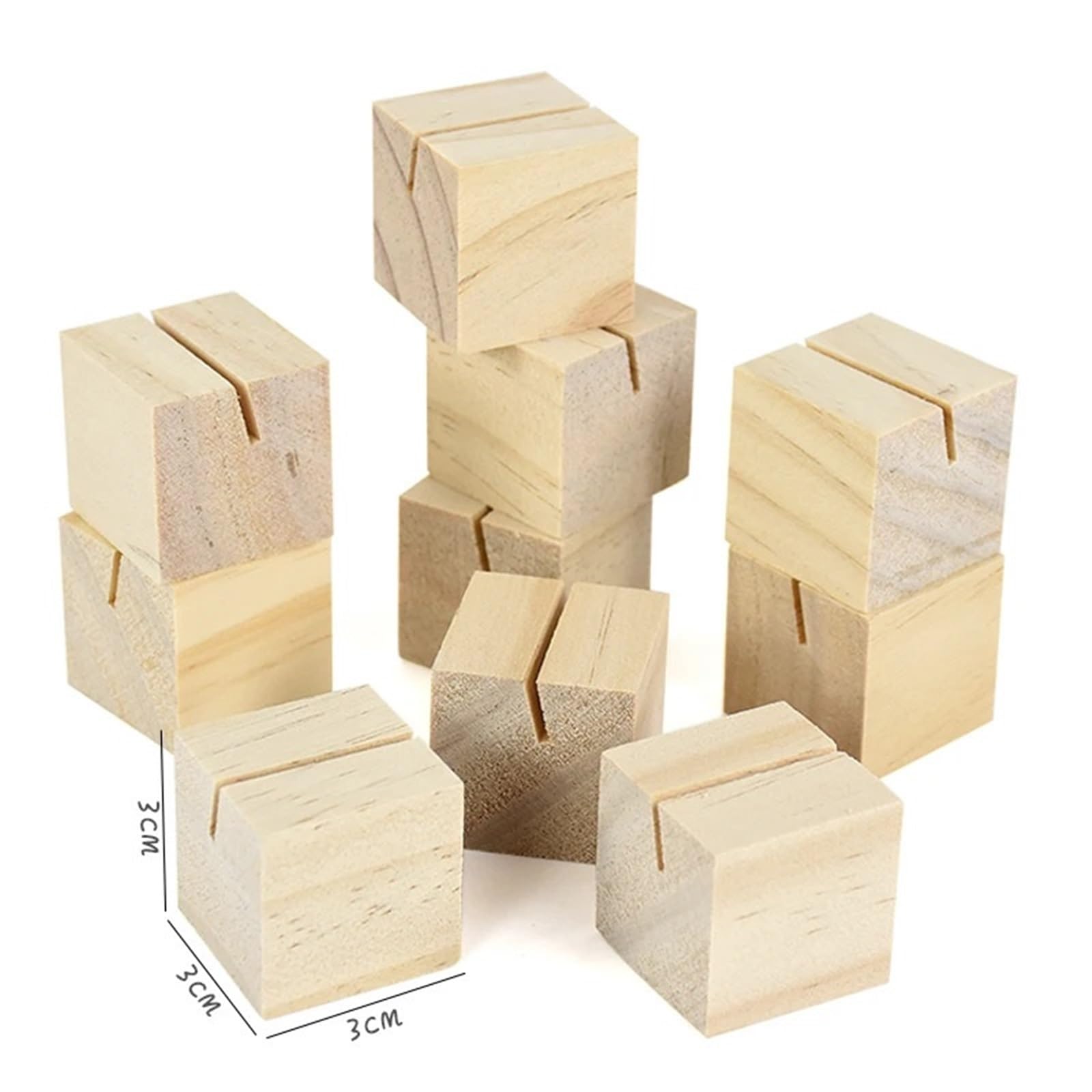 Lot de 30 ou 100 pinces à mémo en bois rustique pour cartes postales et photos - Décoration de table pour mariage, fête d'anniversaire, décoration de table, magasin, bureau, fête de mariage